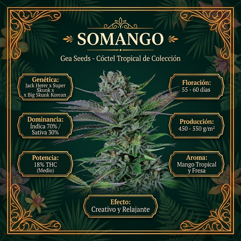 Infografía botánica y técnica de semillas Somango Gea Seeds